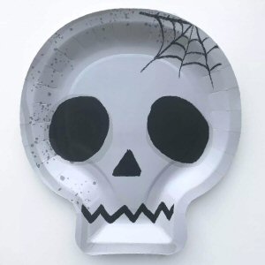 Skeleton Face Shape Paper Party Plates