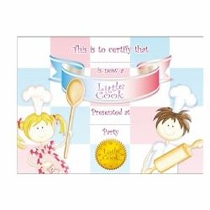 Little Cooks Party Favour Certificates and Ribbon