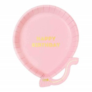 We Heart Birthdays Pink Balloon Plates