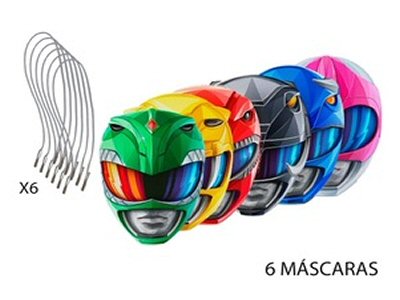 Power Rangers Party Cardboard Face Masks