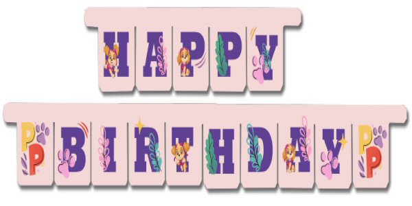 Skye Paw Patrol Party Happy Birthday Banner