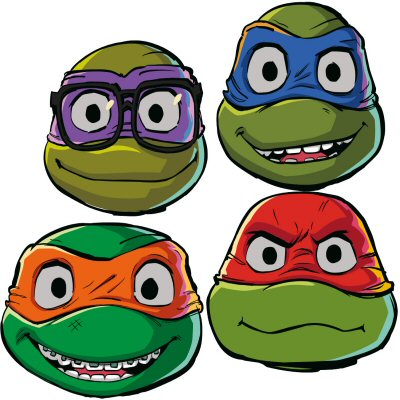 Turtles Party Cardboard Face Masks