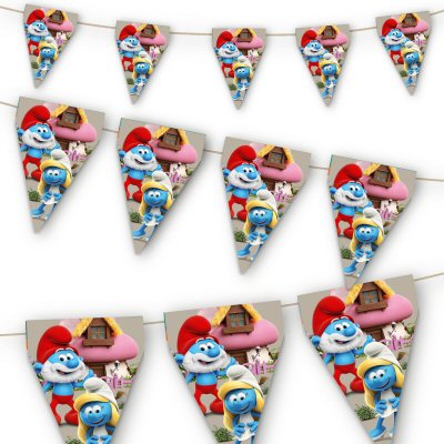 Smurfs Party Flag Bunting