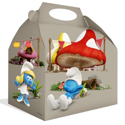 Smurfs Party Cardboard Lunch Boxes