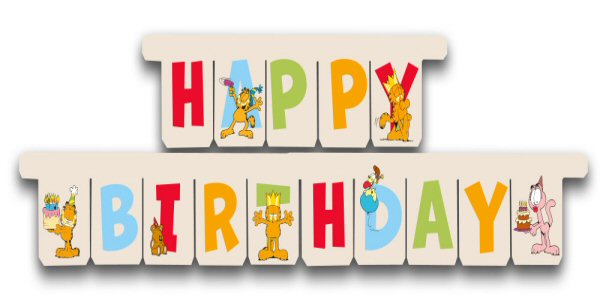 Garfield Party Happy Birthday Banner