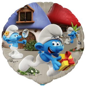 Round Smurfs Foil Balloon