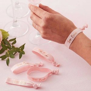 Pink Team Bride Wrist Bands