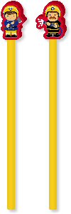Fireman pencil with eraser topper