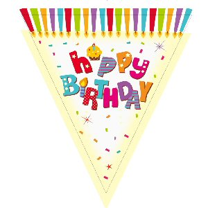 Happy Birthday Candles Party Flag Bunting