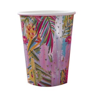 Iridescent Cactus and Palm Paper Cups