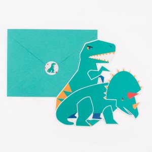 Dinosaur Party Invitation with Envelopes and Stickers