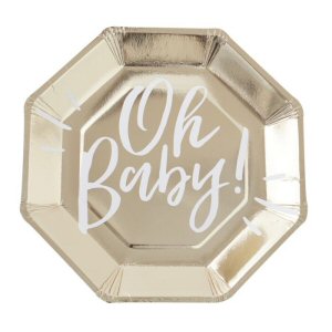 Oh Baby Gold Foiled Baby Shower Party Supplies