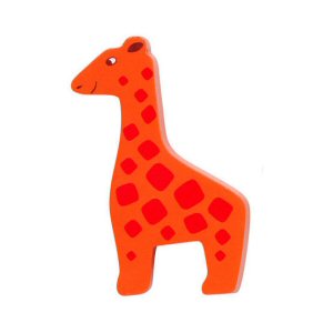 Painted wooden giraffe figure