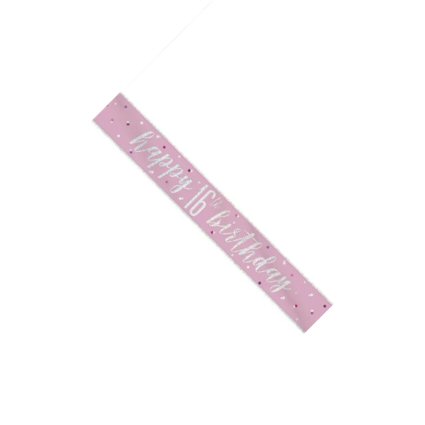 New Glitz Pink Birthday Banner