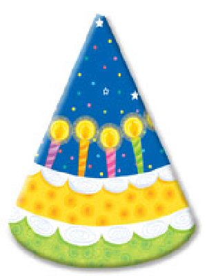 Birthday cake cone party hats