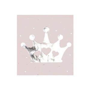 Pink and Silver Foiled Tiara Paper Napkins Princess Party 