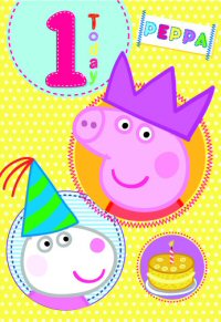 Peppa birthday card age 1