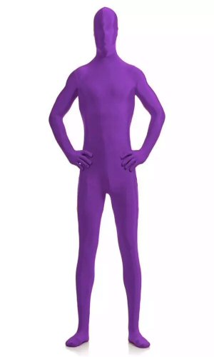 Adult Sized Second Skin Morf Suit In Purple