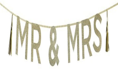 Mr and Mrs Glitter Hanging Banner