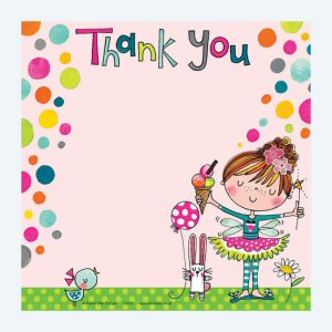 Girl With Ice Cream And Bubbles Thank You Cards