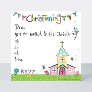 Christening Church and Bunting Invitations