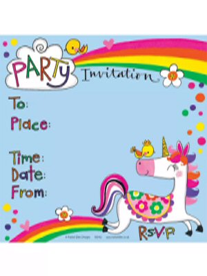 Unicorn Party Sparkling Invitations