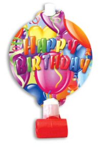 Happy birthday balloon party blowouts