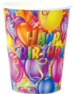 Happy birthday balloon party cups