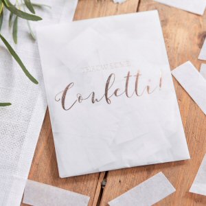 White Rectangular Tissue Paper Confetti in Foiled Bag