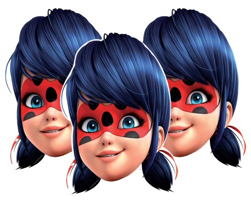 Miraculous Lady Bug Party Cardboard Face Masks