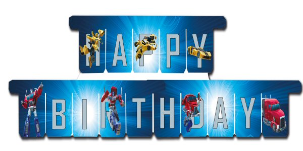 Transformers Party Happy Birthday Banner