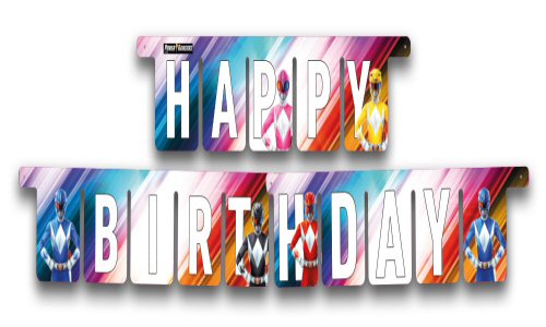 Power Rangers Party Happy Birthday Banner