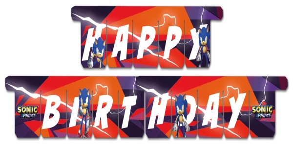 Sonic Prime Party Happy Birthday Banner