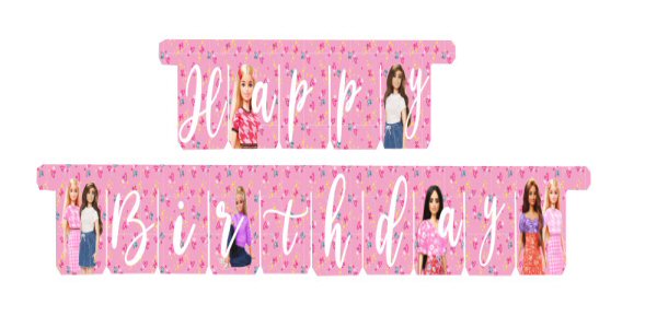 Barbie Party Happy Birthday Banner