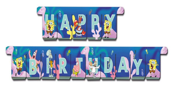 SpongeBob SquarePants Party Happy Birthday Banner