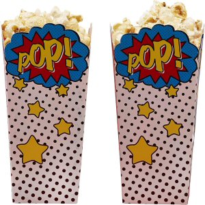 Pop Art Superhero Party Comic Popcorn Boxes
