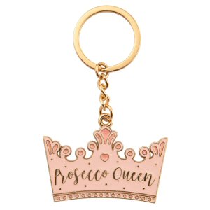 Prosecco Queen Crown Enamel Keyring