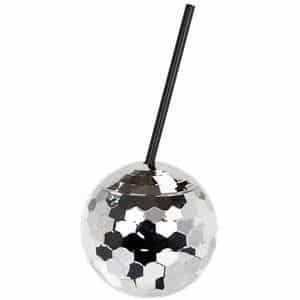Glitterati Disco Ball Cup with Straw