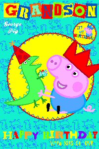 Peppa Pig card with badge grandson