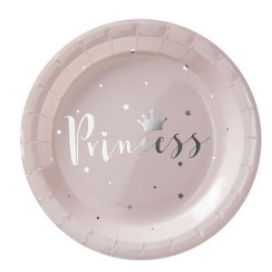 Pink And Silver Foiled Princess Party Paper Plate by Ginger Ray