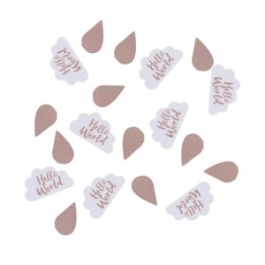 Hello World Rose Gold and Clouds Table Confetti