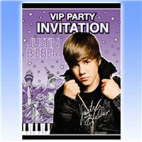 Justin Bieber party invitations