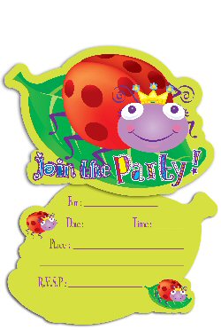 Ladybug party supplies party shaped invites