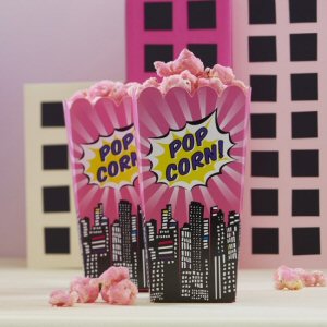 POP ART PINK POPCORN BOXES