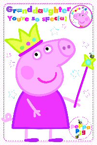 Peppa Pig birthday card Granddaughter