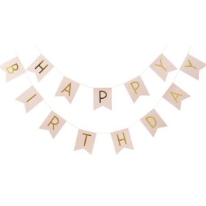 Pink Happy Birthday Foiled Bunting Pastel Perfection