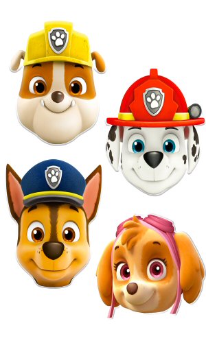 Paw Patrol Party Cardboard Face Masks