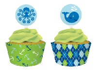 Preppy boy party cup cake wrappers