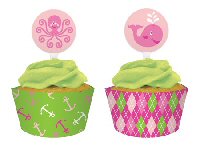 Preppy girl party cup cake wrappers