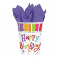 Radiant birthday party cups